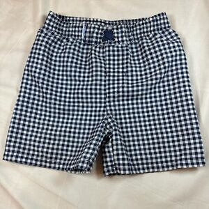 RuggedButts Boys Navy and White Checkered Swim Trunks